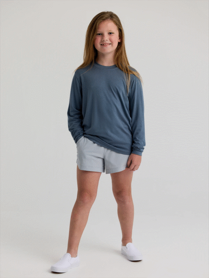 Youth Bamboo Shade Long Sleeve - Slate Blue