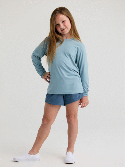 Youth Bamboo Shade Long Sleeve - Ocean Mist