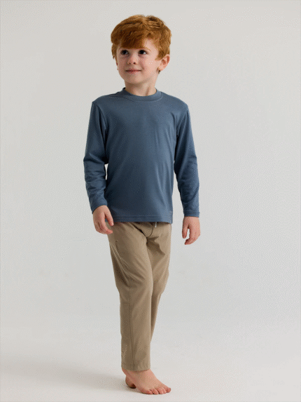 Toddler Bamboo Shade Long Sleeve - Slate Blue