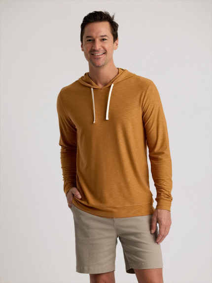 Men's Bamboo Slub Hoodie II - Ochre