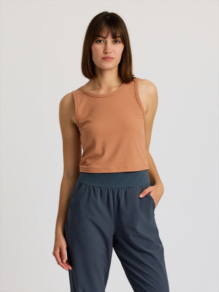 Women's Ribbed Bamboo Tank - Canyon Clay