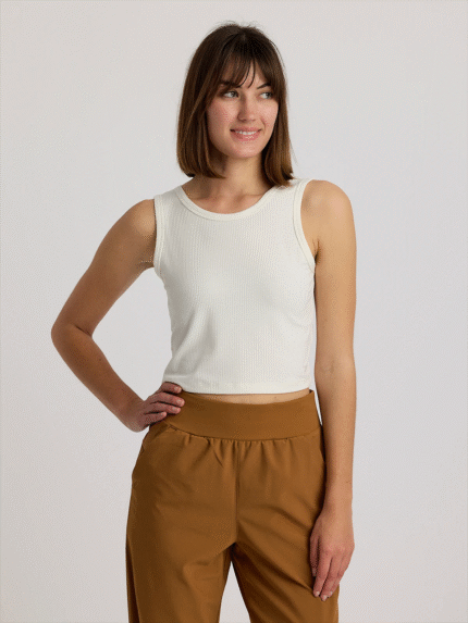 Women's Ribbed Bamboo Tank - Sea Salt