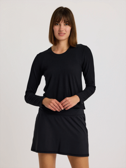 Women's Ribbed Bamboo Long Sleeve - Black