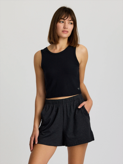 Women's Ribbed Bamboo Tank - Black