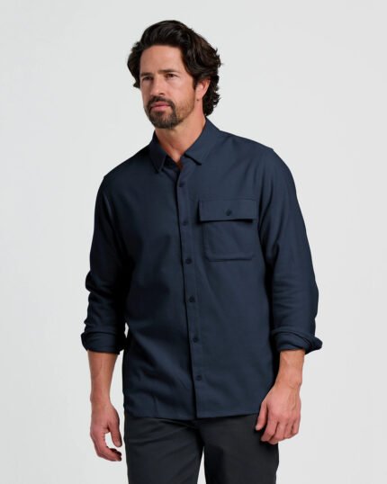 Men's Seawool Flannel Shirt - Deep Navy