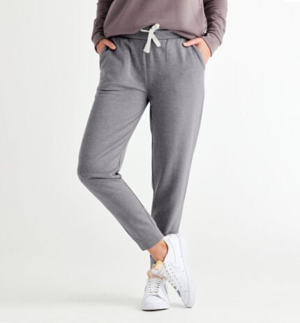 Women's Bamboo Lightweight Slim Fleece Jogger - Heather Navy